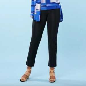 Susan Graver Modern Essentials XL Black Lustra Knit Stretch Regular Skinny Pants